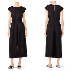ELK Black Midi Wide Leg Cool Viscose Lightweight Draped‎ Jumpsuit US Sz 6/ EU 38